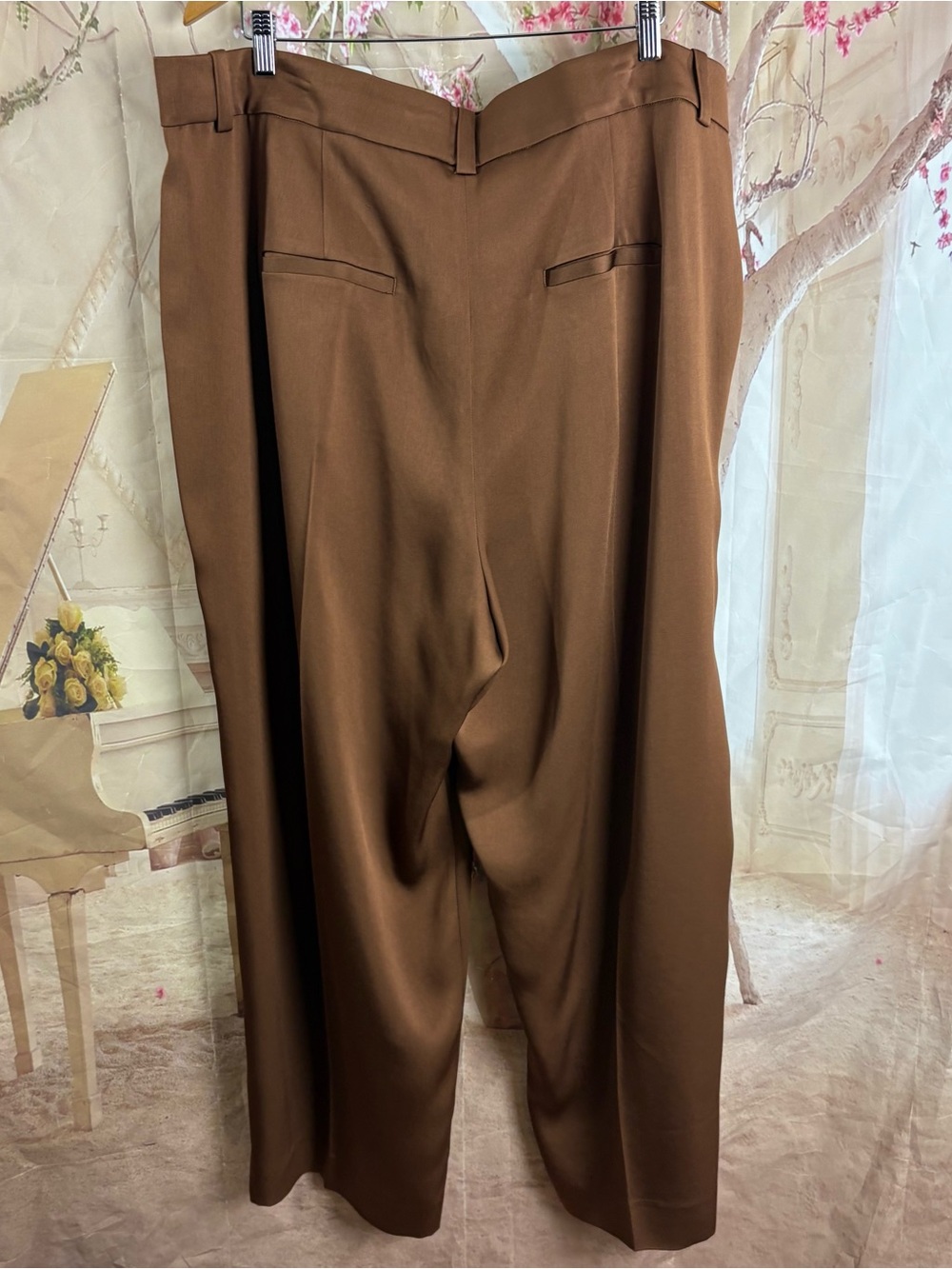 NEW Vince Brown Wide-Leg Pleated Pants - Picture 5 of 10
